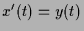 $ x'(t)=y(t)$