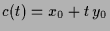 $ c(t)=x_0+t\,y_0$