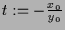 $ t:=-\frac{x_0}{y_0}$