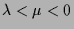 $ \lambda <\mu<0$