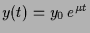 $ y(t)=y_0\,e^{\mu t}$