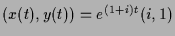 $ (x(t),y(t))=e^{(1+i)t}(i,1)$