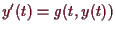 \bgroup\color{demo}$ y'(t)=g(t,y(t))$\egroup