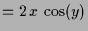 $\displaystyle = 2\,x\,\cos(y)$
