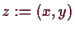 \bgroup\color{demo}$ z:=(x,y)$\egroup