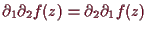 \bgroup\color{demo}$ \d _1\d _2 f(z)=\d _2\d _1 f(z)$\egroup