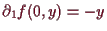 \bgroup\color{demo}$ \d _1f(0,y)=-y$\egroup