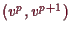 \bgroup\color{demo}$ (v^p,v^{p+1})$\egroup
