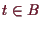 \bgroup\color{demo}$ t\in B$\egroup