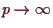 \bgroup\color{demo}$ p\to{\infty}$\egroup