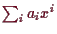 \bgroup\color{demo}$ \sum_{i} a_i x^i$\egroup