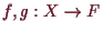 \bgroup\color{demo}$ f,g:X\to F$\egroup