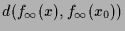 $\displaystyle d(f_{\infty}(x),f_{\infty}(x_0))$