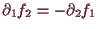 \bgroup\color{demo}$ \d _1 f_2=-\d _2 f_1$\egroup