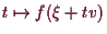 \bgroup\color{demo}$ t\mapsto f(\xi +tv)$\egroup