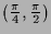 $ (\frac{\pi}4,\frac{\pi}2)$