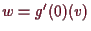 \bgroup\color{demo}$ w=g'(0)(v)$\egroup
