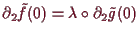 \bgroup\color{demo}$ \d _2 \tilde f(0) = \lambda \o\d _2 \tilde g(0)$\egroup