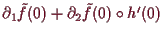 \bgroup\color{demo}$ \d _1 \tilde f(0)+\d _2\tilde f(0)\o h'(0)$\egroup