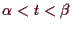 \bgroup\color{demo}$ \alpha <t<\beta $\egroup
