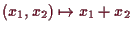 \bgroup\color{demo}$ (x_1,x_2)\mapsto x_1+x_2$\egroup