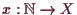 \bgroup\color{demo}$ x:\mathbb{N}\to X$\egroup