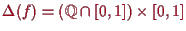 \bgroup\color{proclaim}$ \Delta (f)=(\mathbb{Q}\cap[0,1])\times [0,1]$\egroup