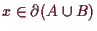 \bgroup\color{demo}$ x\in \d (A\cup B)$\egroup