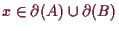 \bgroup\color{demo}$ x\in \d (A)\cup \d (B)$\egroup