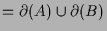 $\displaystyle =\d (A)\cup \d (B)$