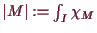 \bgroup\color{demo}$ \vert M\vert:=\int_I \chi _M$\egroup