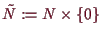 \bgroup\color{demo}$ \tilde N:=N\times \{0\}$\egroup
