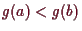 \bgroup\color{demo}$ g(a)<g(b)$\egroup