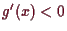 \bgroup\color{demo}$ g'(x)<0$\egroup