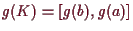 \bgroup\color{demo}$ g(K)=[g(b),g(a)]$\egroup