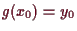 \bgroup\color{demo}$ g(x_0)=y_0$\egroup