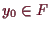 \bgroup\color{demo}$ y_0\in F$\egroup