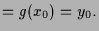 $\displaystyle = g(x_0)=y_0.$