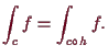 \bgroup\color{demo}$\displaystyle \int_c f = \int_{c\o h} f.
$\egroup