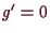 \bgroup\color{demo}$ g'=0$\egroup