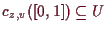 \bgroup\color{demo}$ c_{z,v}([0,1])\subseteq U$\egroup