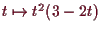 \bgroup\color{demo}$ t\mapsto t^2(3-2t)$\egroup