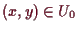 \bgroup\color{demo}$ (x,y)\in U_0$\egroup