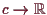 \bgroup\color{demo}$ c\to\mathbb{R}$\egroup