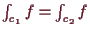 \bgroup\color{demo}$ \int_{c_1} f=\int_{c_2}f$\egroup