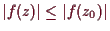 \bgroup\color{demo}$ \vert f(z)\vert\leq \vert f(z_0)\vert$\egroup