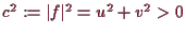\bgroup\color{demo}$ c^2:=\vert f\vert^2=u^2+v^2>0$\egroup
