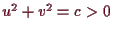 \bgroup\color{demo}$ u^2+v^2=c>0$\egroup