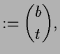 $\displaystyle := \binom{b}{t},$