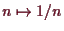 \bgroup\color{demo}$ n\mapsto 1/n$\egroup